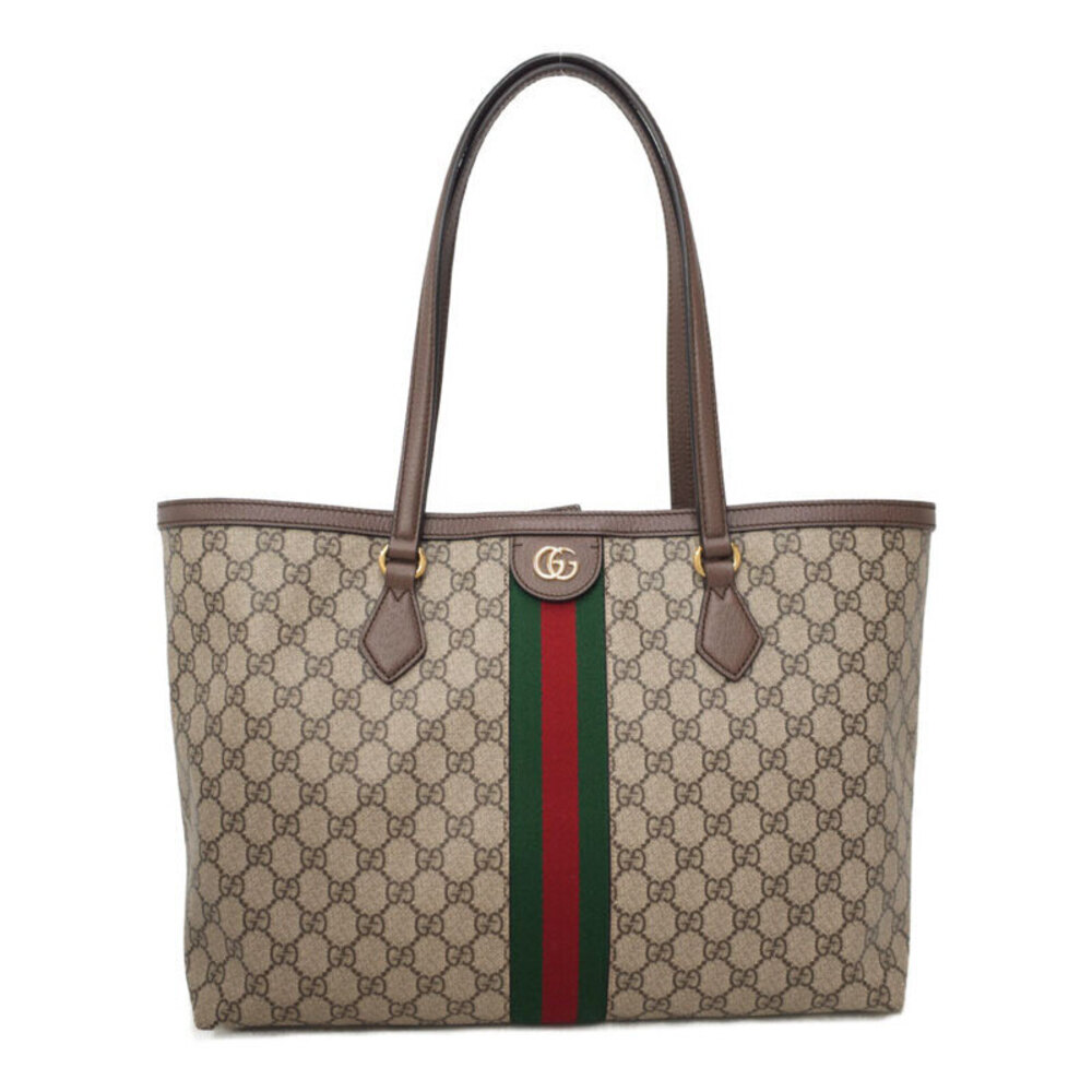 GUCCI Ophidia Supreme GG Tote Shoulder Bag Brown